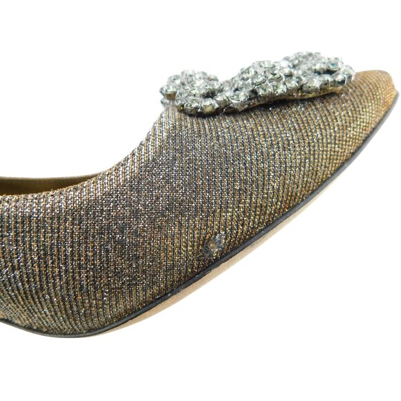 MANOLO BLAHNIK Dazzling Shimmer Champagne Hangisi Crystal Heel Pumps 40 - Picture 10 of 10